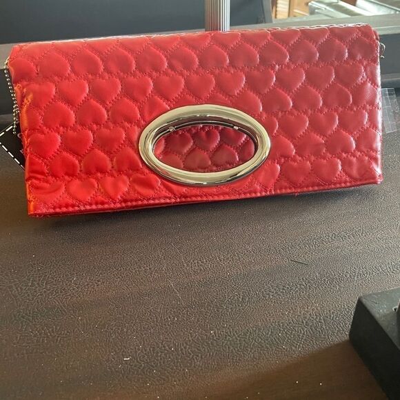Red Crossbody Handbag Clutch - Picture 4 of 10